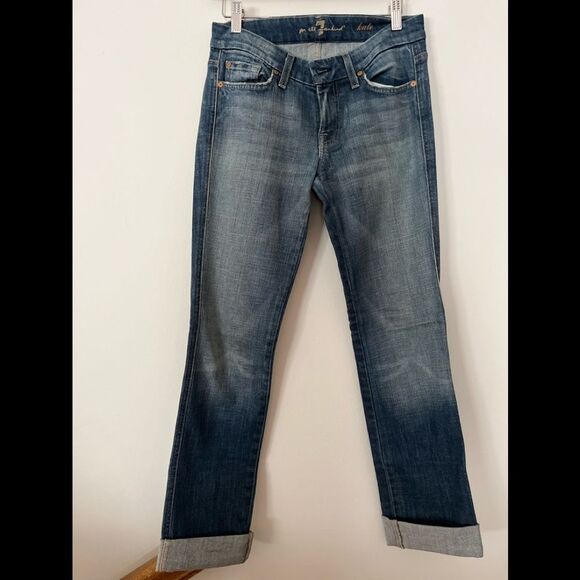 7 For All Mankind Kate dark blue straight leg jeans, great condition, size 26 - Picture 1 of 8